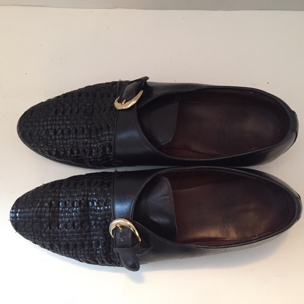 Allen Edmonds Auburn Black Woven Monk Strap Sz 9B